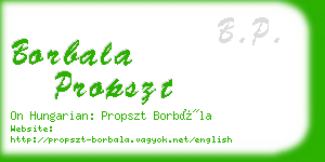 borbala propszt business card